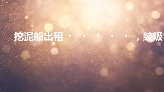 挖泥船出租，絞吸式挖泥船租賃價格